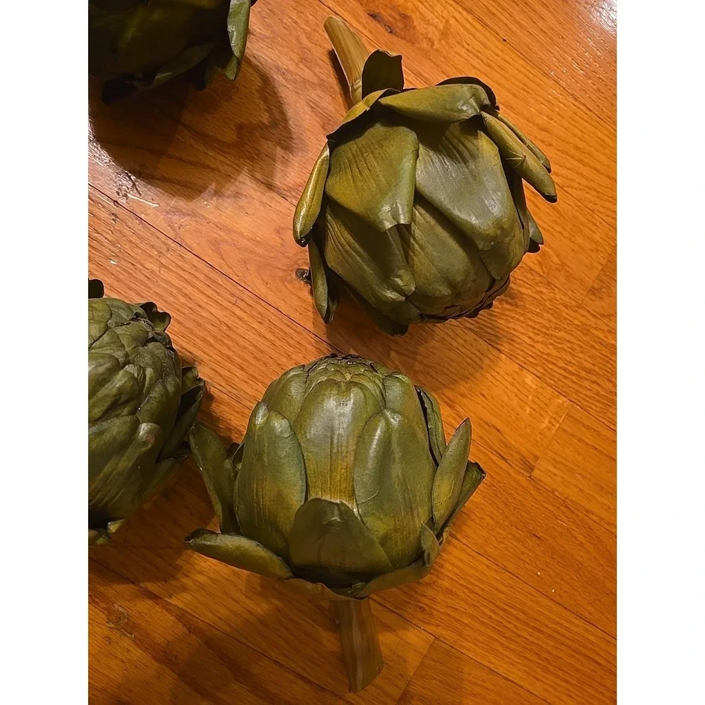 5 Artificial Artichokes Vegetable Faux Green‎ Succulents Display Prop Home Decor